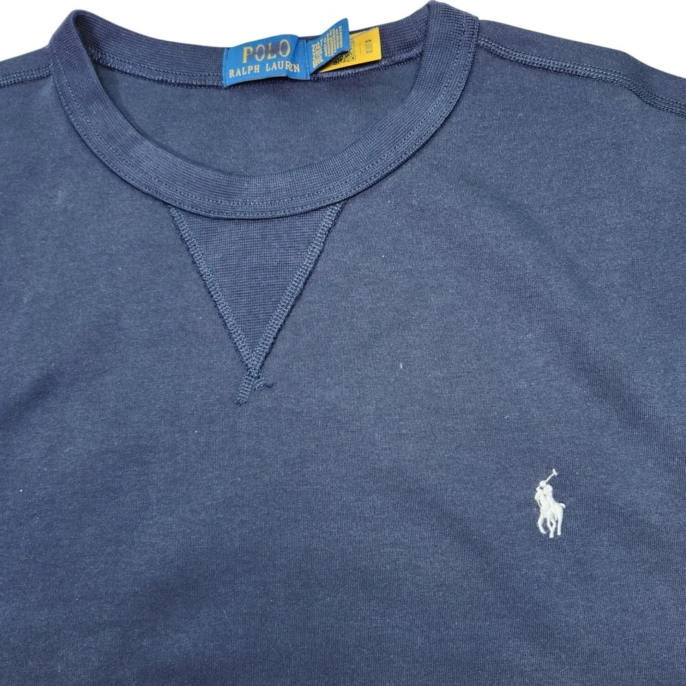 Polo Ralph Lauren Navy Blue Crewneck Sweatshirt 2XLT Embroidered‎ Pony Logo